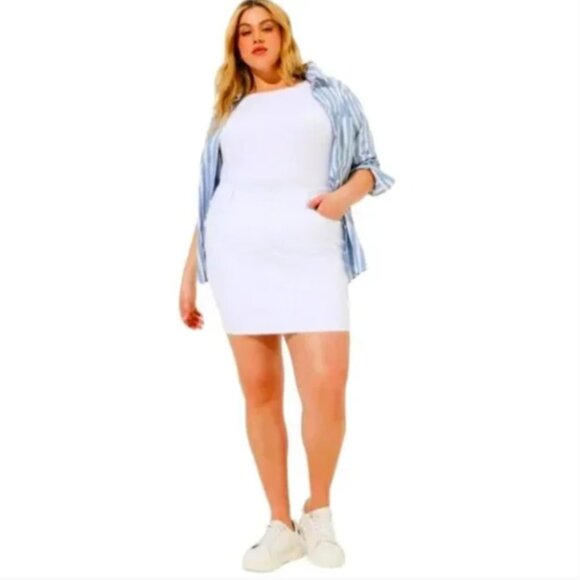 Torrid Plus Size Mini-Stretch Denim Skirt – Optic White (Size 20) - NWT - Picture 1 of 3
